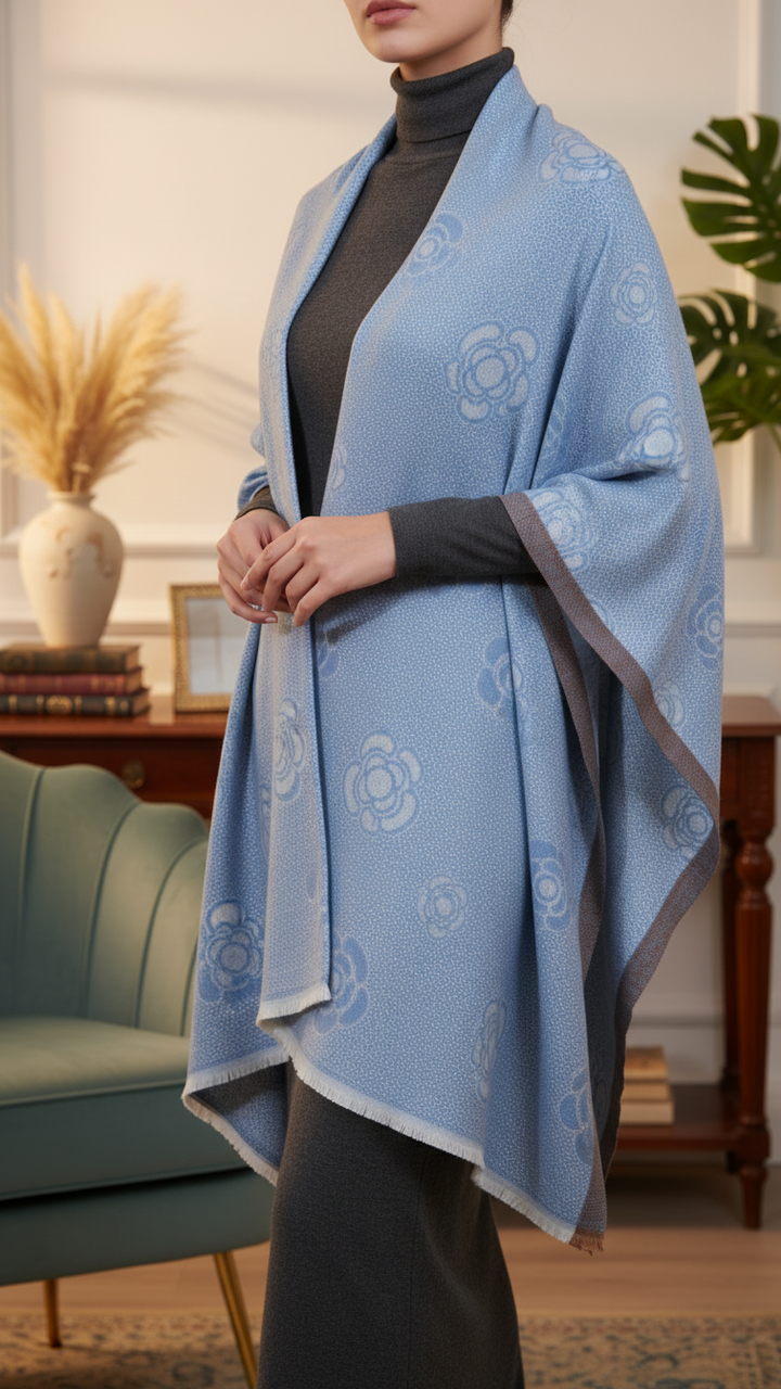Sky Blue Winter Capeshawl PW5902