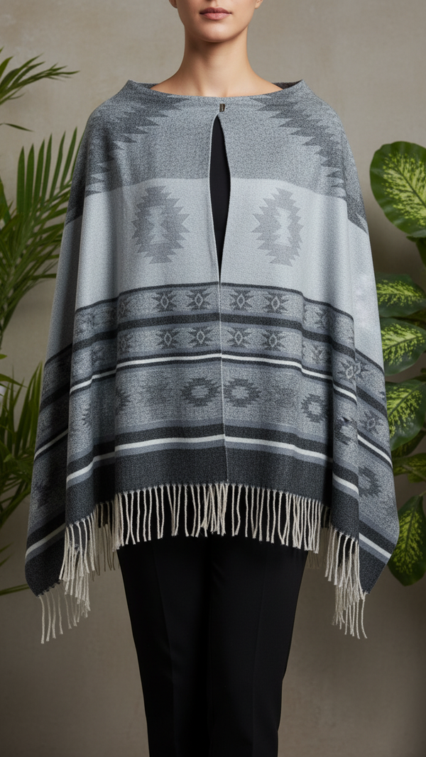 Black Winter Cape shawl PW5906