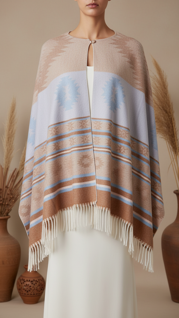 Brown Winter Cape shawl PW5906
