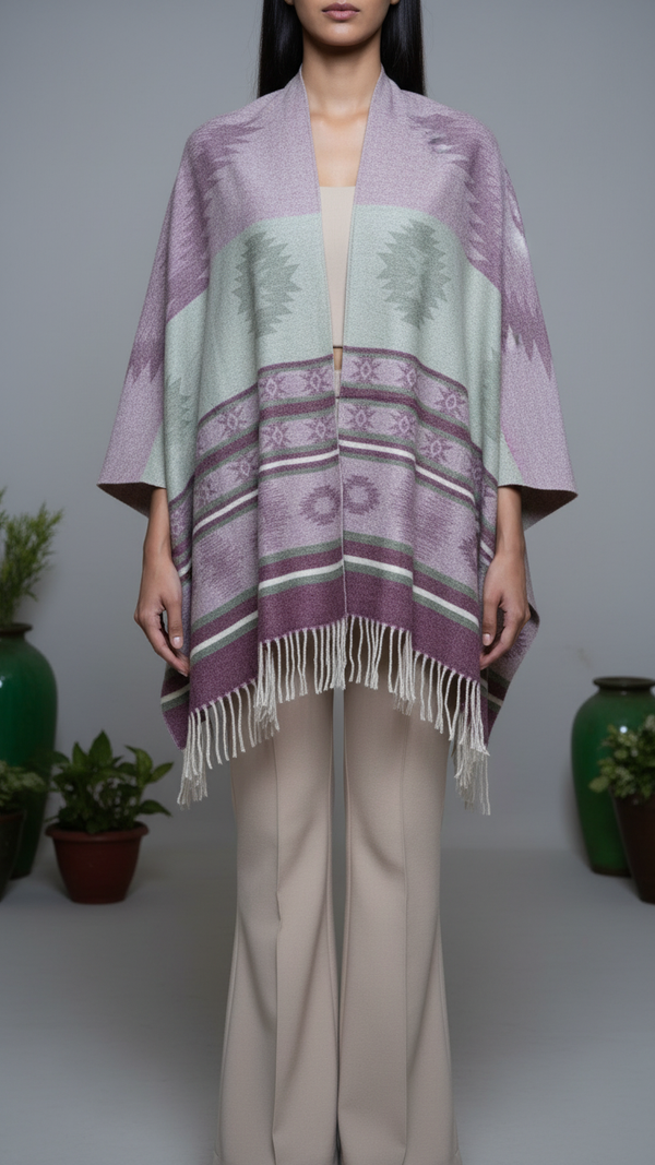Maroon Winter Cape shawl PW5906