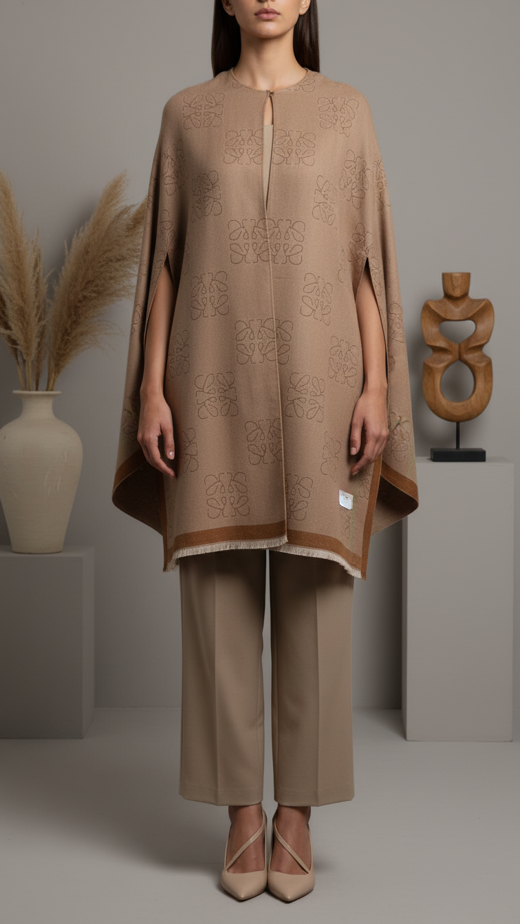 Brown Winter Cape Shawl PW5923