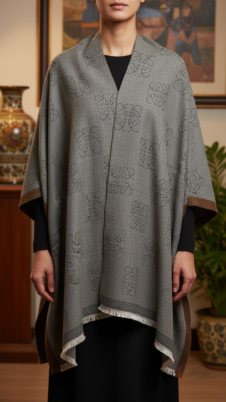 Green Winter Cape Shawl PW5923