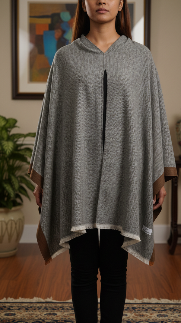 Green Winter Cape Shawl PW5933