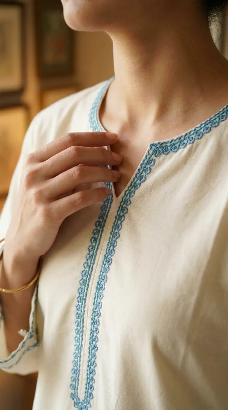 2 PC Embellished Cambric Stitched Suit PW600293