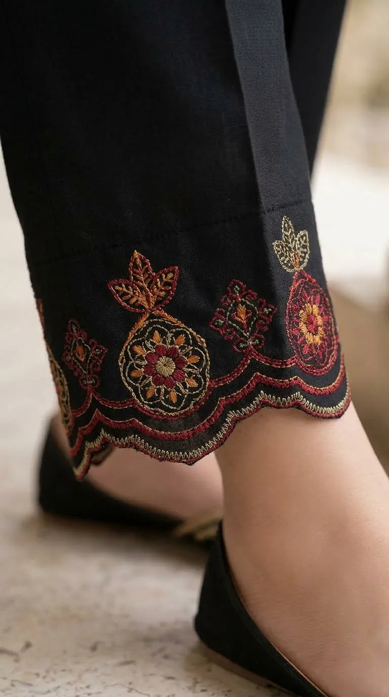 3 PC Embellished Cambric Stitched Suit PW601401