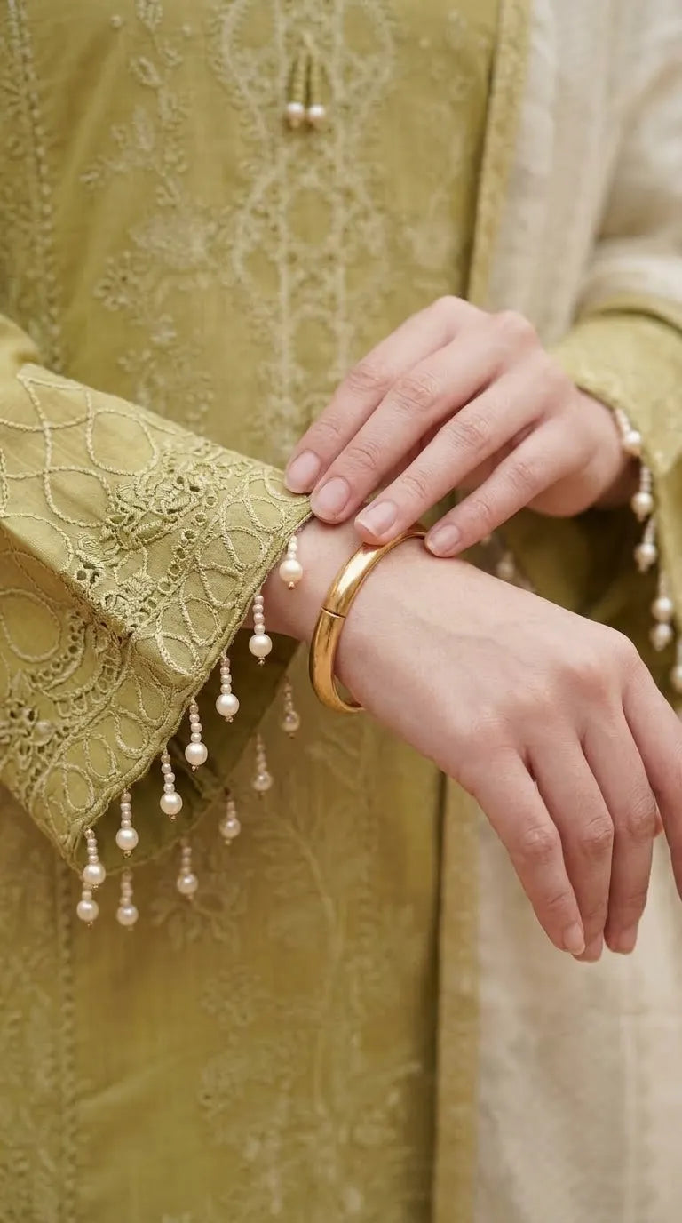 3 PC Embellished Khaddar Stitched Suit PW603587