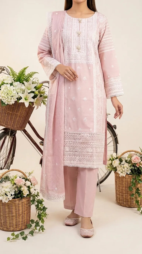 3 PC Embellished Karandi Suit PW604118