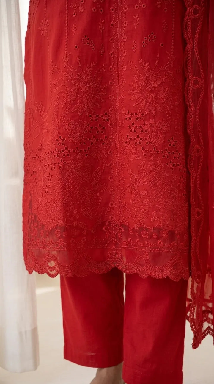 3 PC Embellished Karandi Stitched Suit PW604213