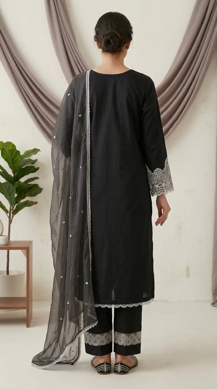 3 PC Embellished Jaquard Stitched Suit PW605001