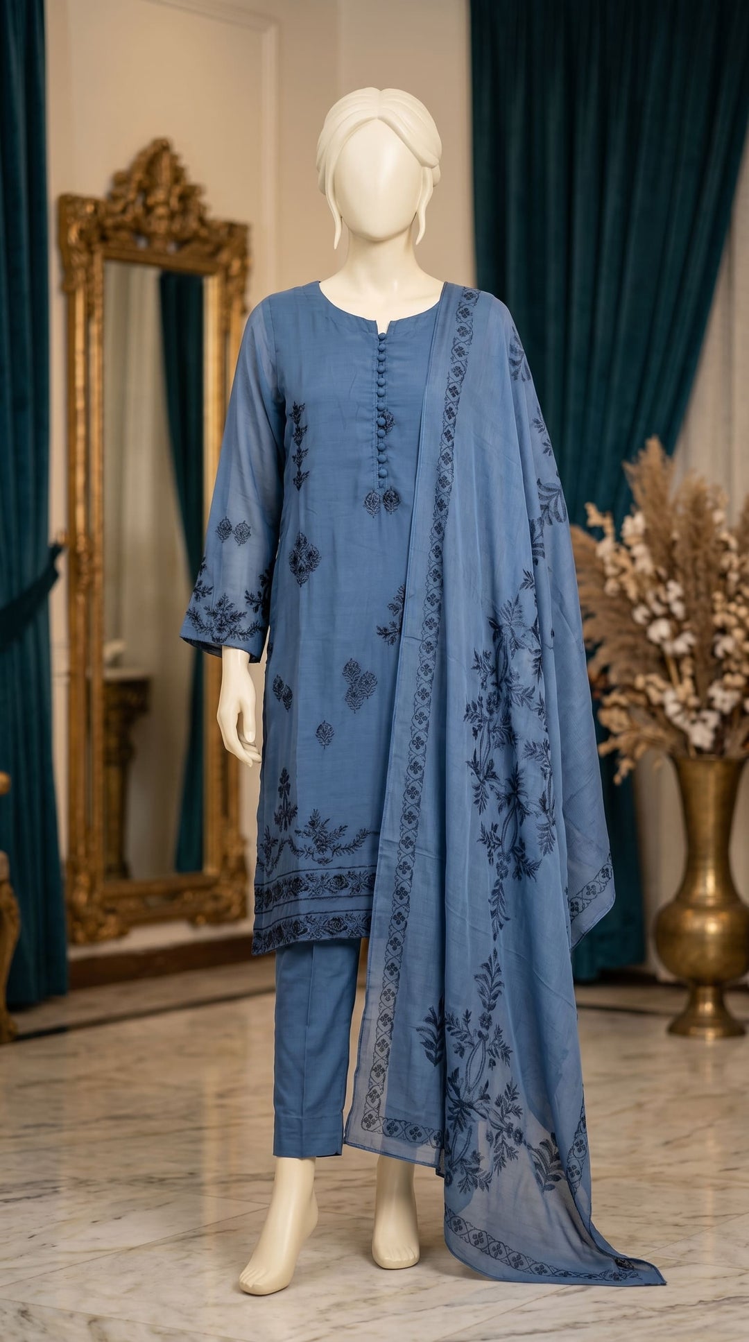 2 PC Embellished Chiffon Suit PW605712