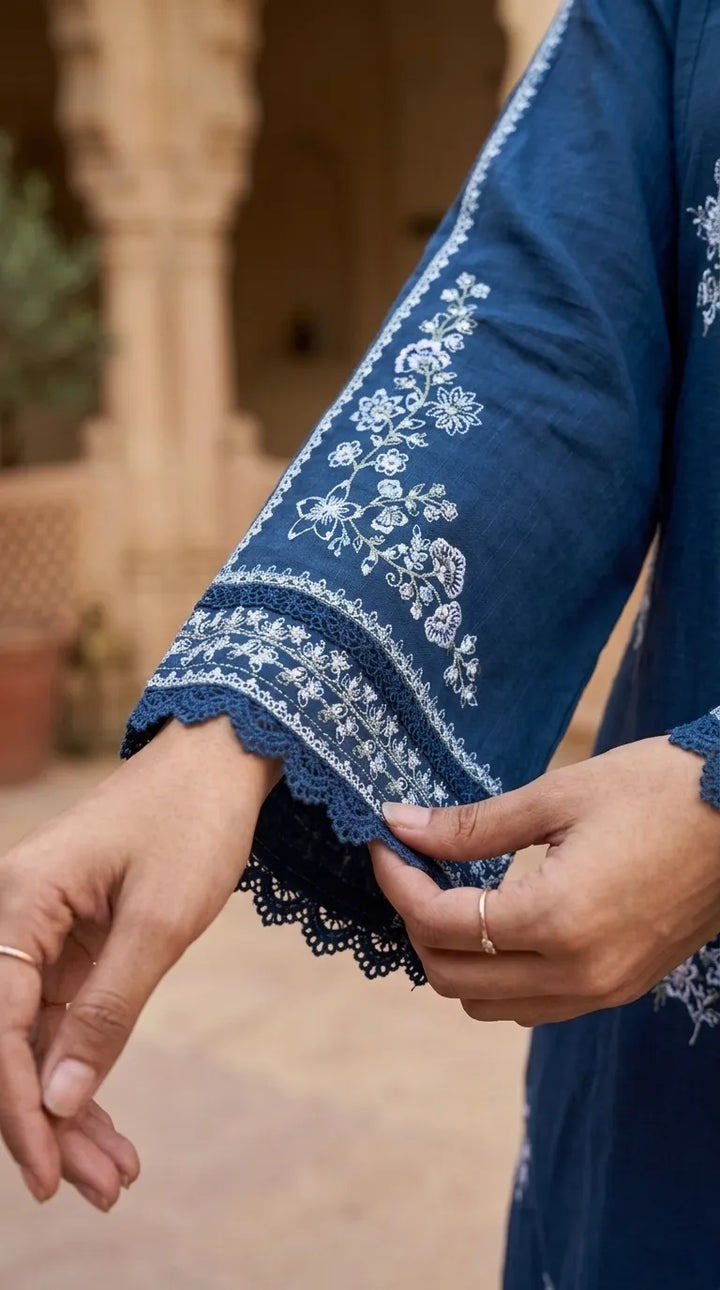 3 PC Embellished Khaddar Stitched Suit PW608396