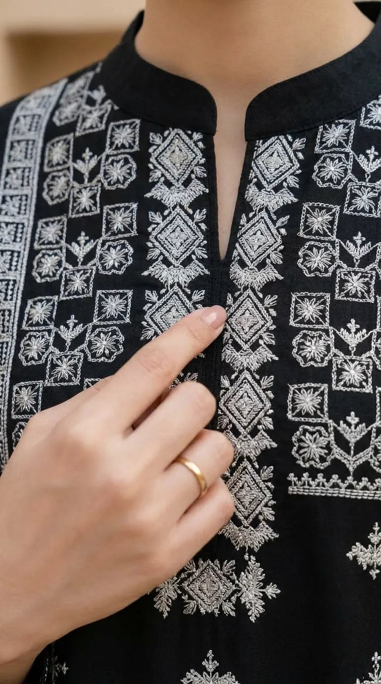 3 PC Embellished Khaddar Stitched Suit PW608401