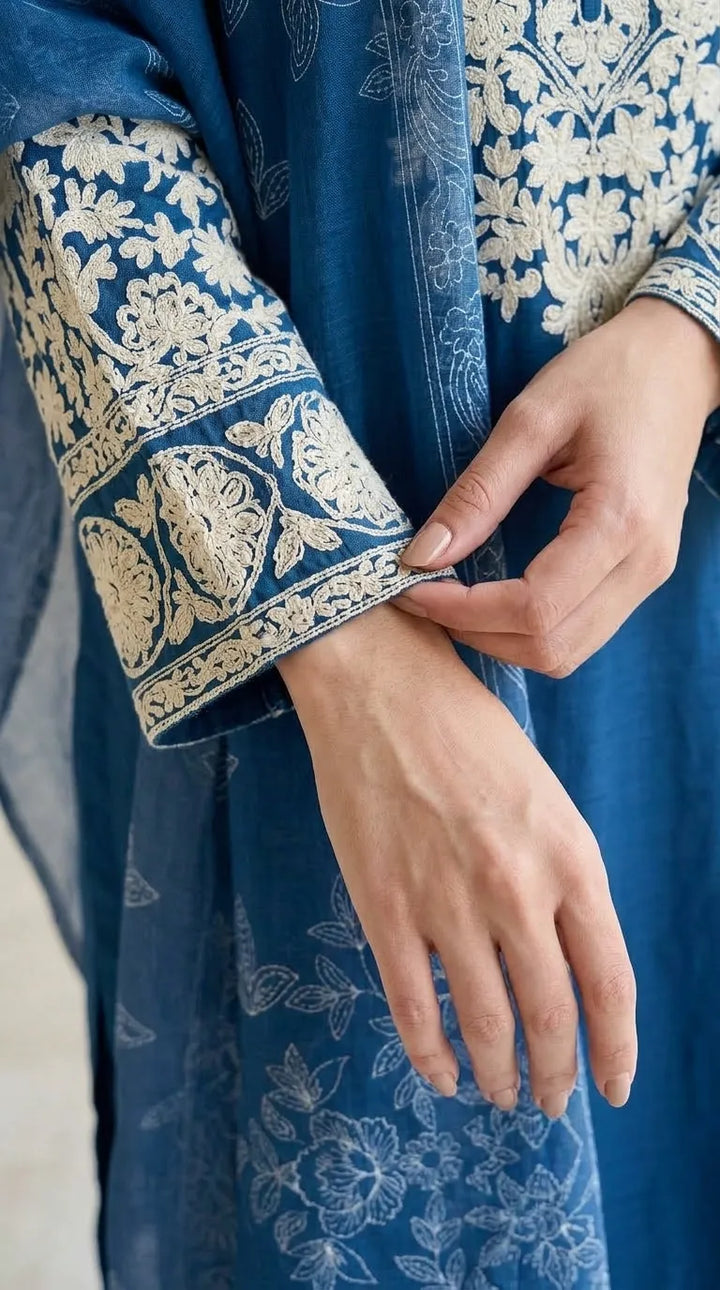 3 PC Embellished Khaddar Stitched Suit PW609596