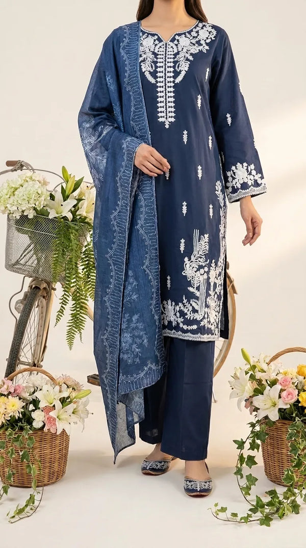 3 PC Embellished Khaddar Suit PW609648