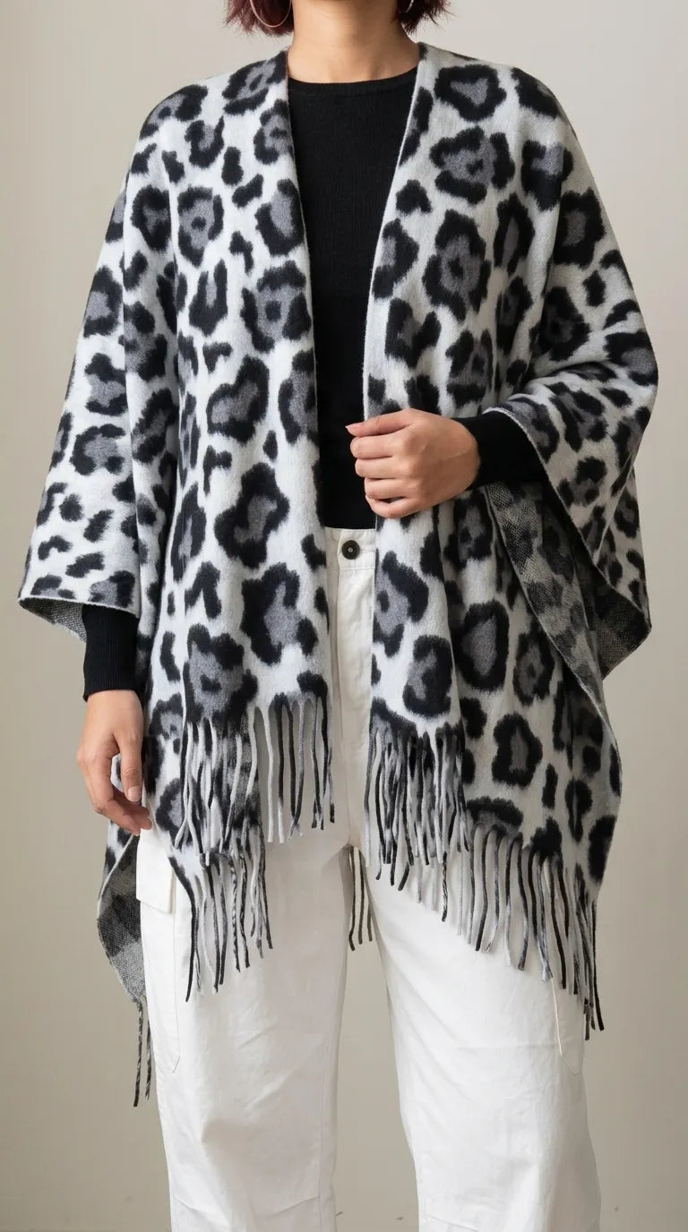 Black Acrylic Cape Shawl PW610101