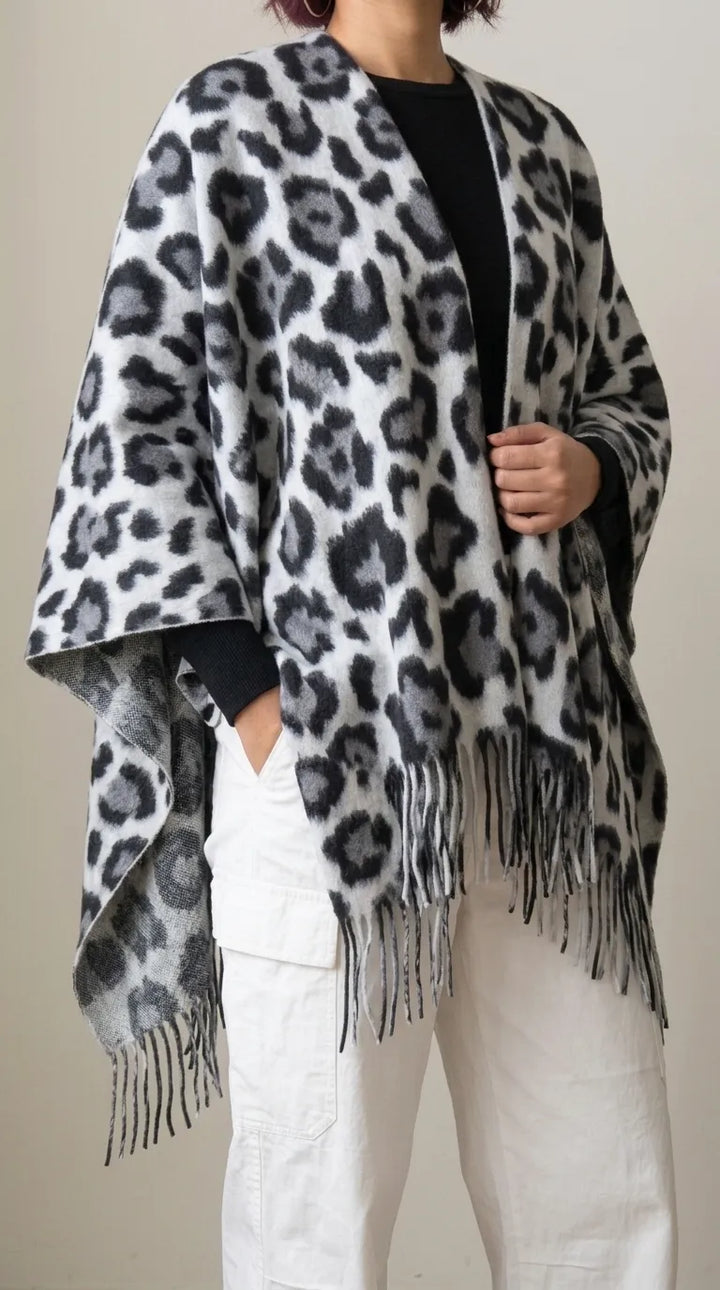 Black Acrylic Cape Shawl PW610101