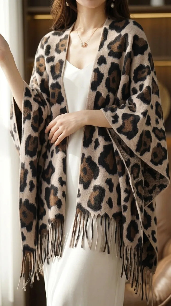 Brown Acrylic Cape Shawl PW610102