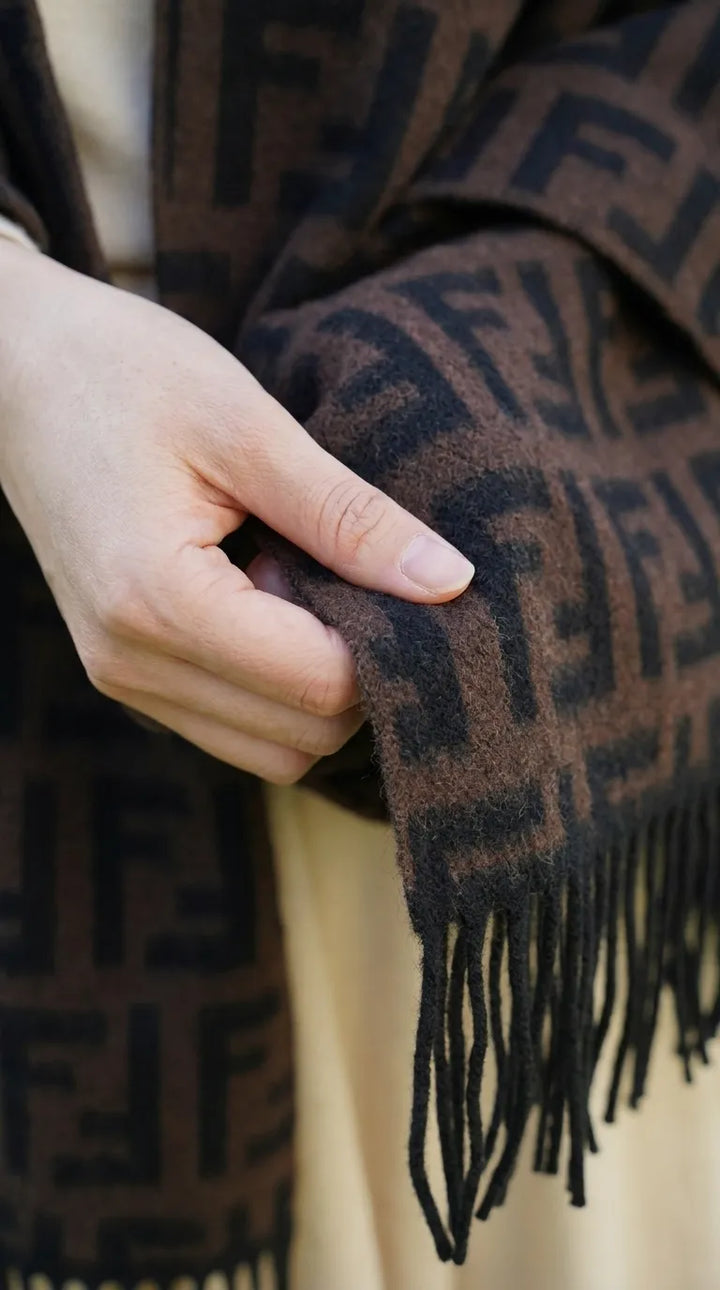 Brown Acrylic Cape Shawl PW610402