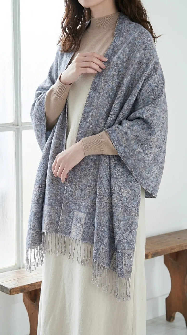 Grey Acrylic Cape Shawl PW611107