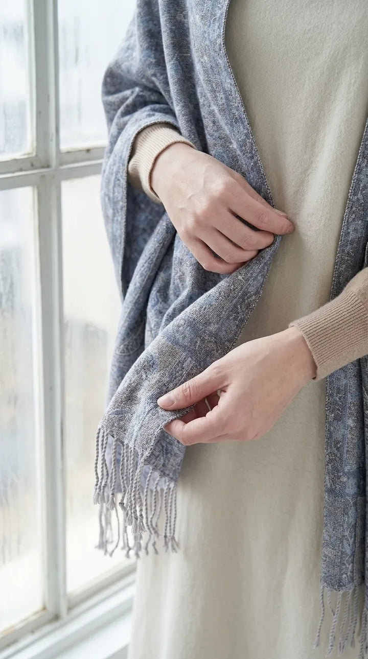 Grey Acrylic Cape Shawl PW611107