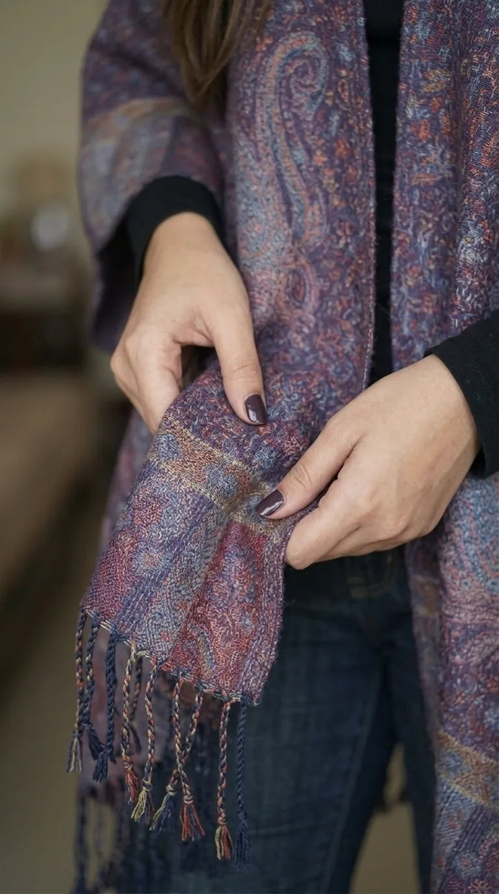 Purple Acrylic Cape Shawl PW611166