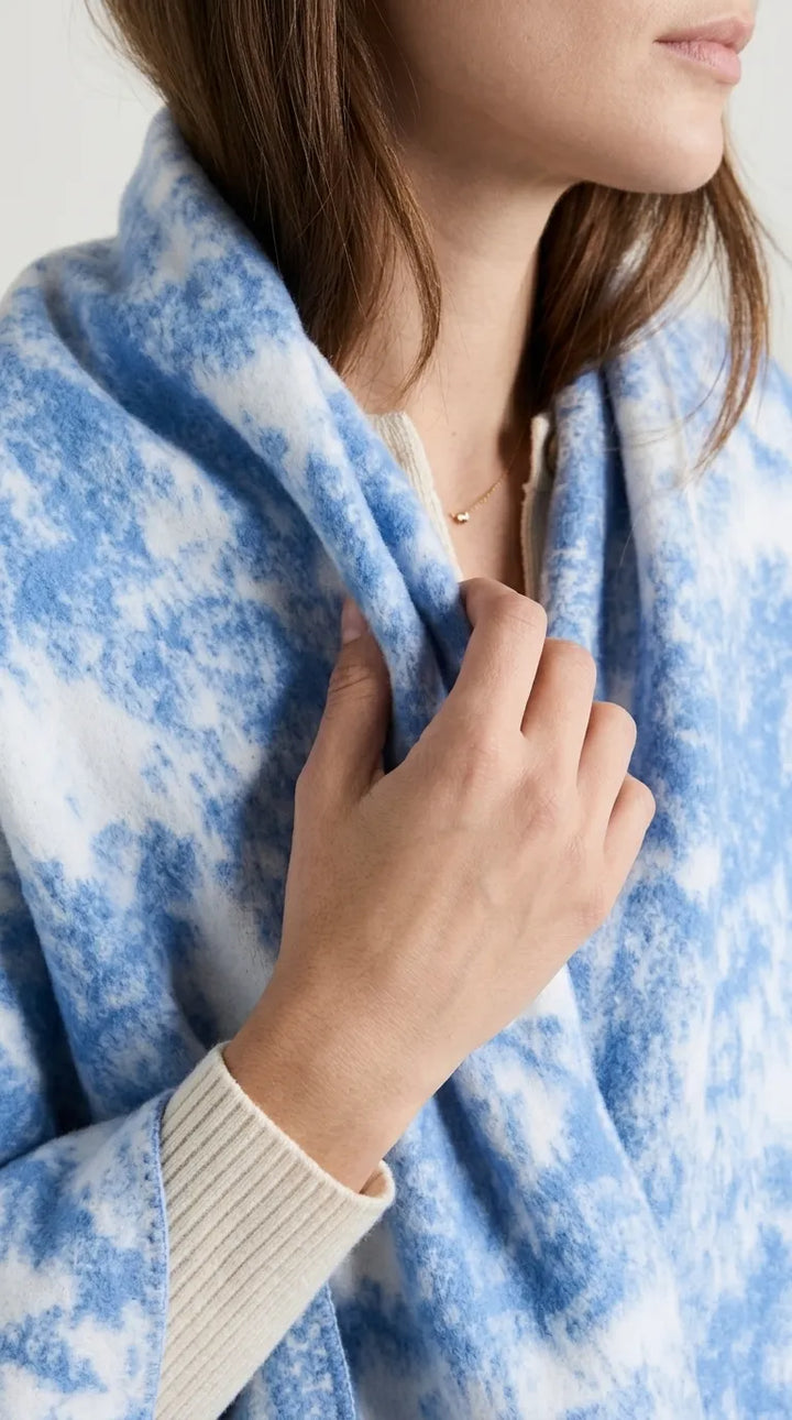 Blue Acrylic Cape Shawl PW611512