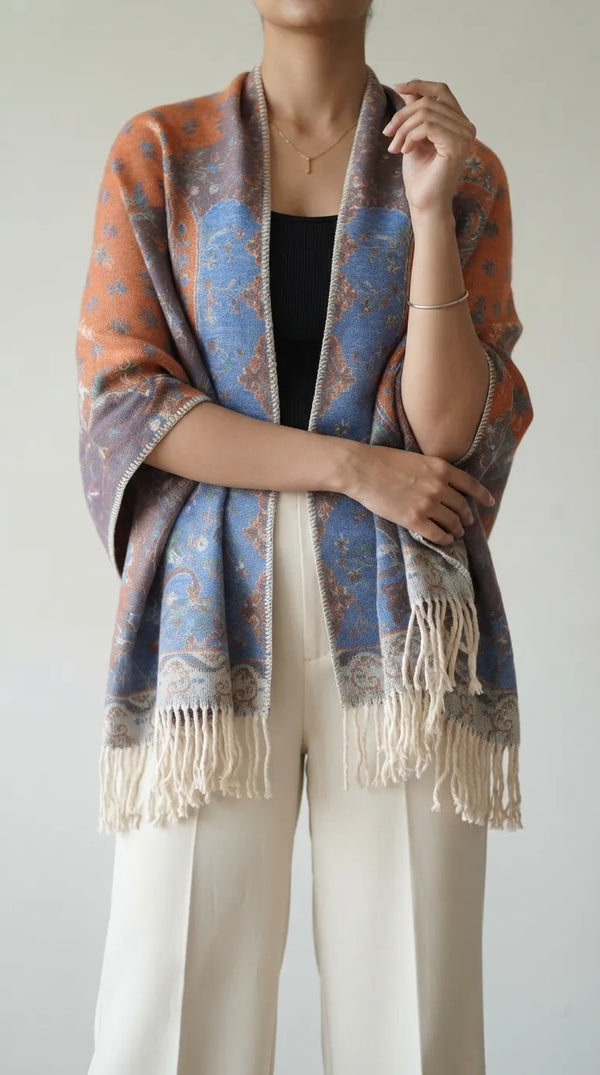 Blue Winter Cape Shawl PW611712