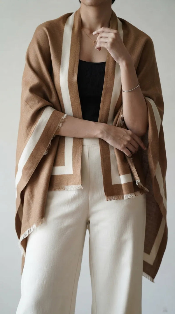Brown Winter Cape Shawl PW612302