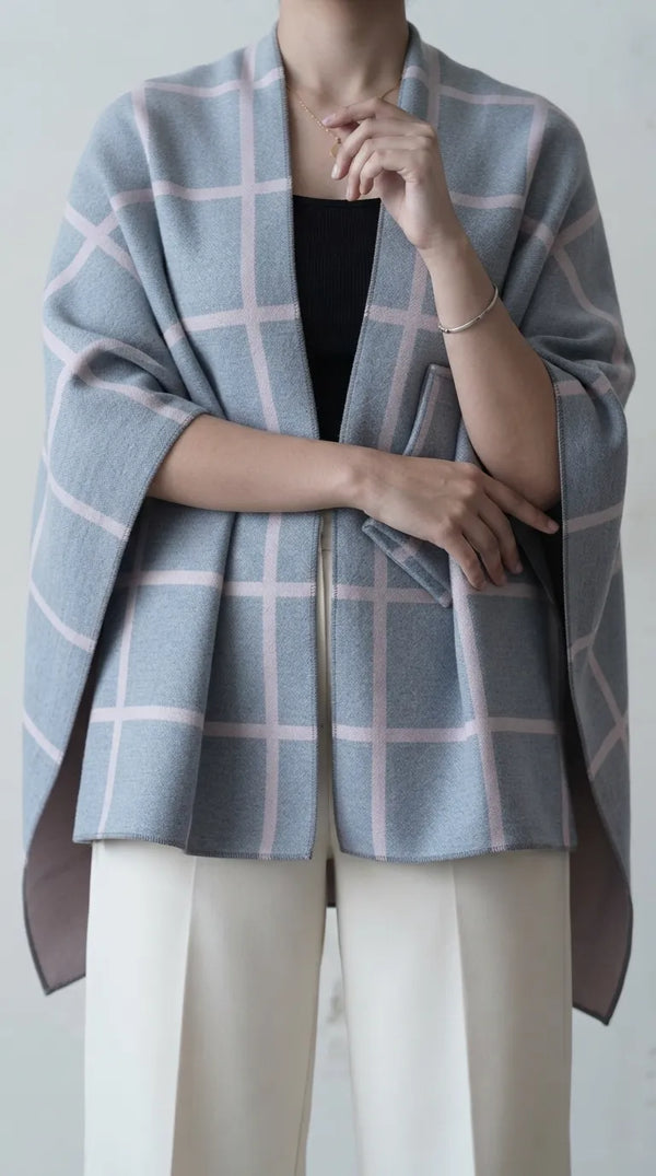 Grey Winter Cape Shawl PW612607