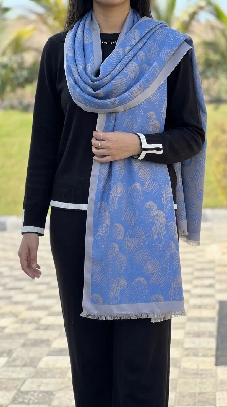 Blue Winter Acrylic Stole PW613912