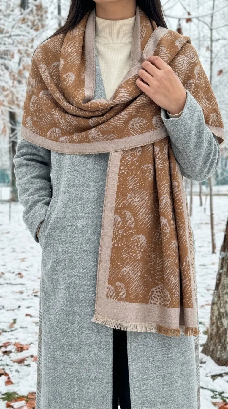 Olive Winter Acrylic Stole PW613940