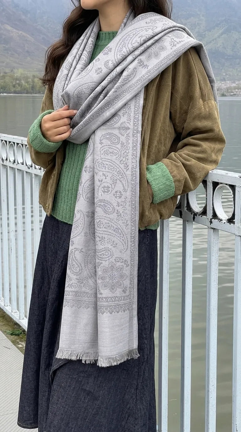 Grey Winter Acrylic Stole PW614107