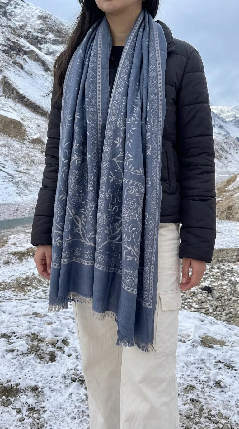 Grey Winter Acrylic Stole PW614207