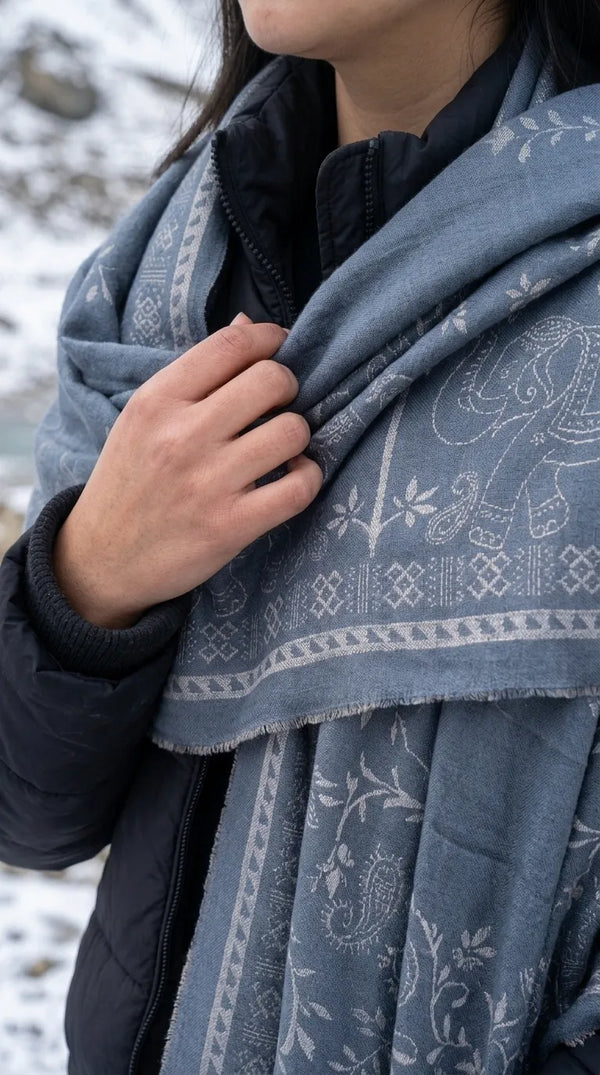 Grey Winter Acrylic Stole PW614207