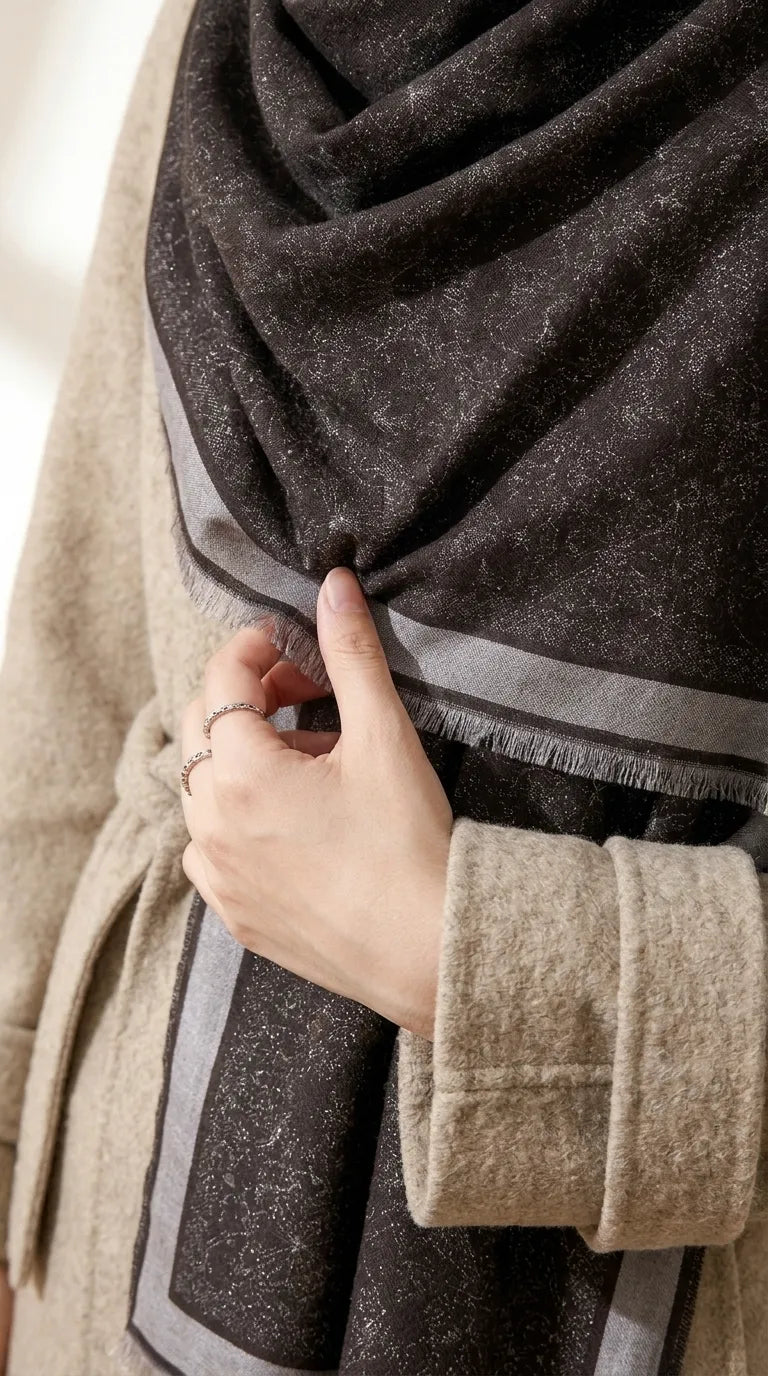 Brown Winter Acrylic Stole PW614302
