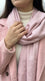 Tea Pink Winter Acrylic Stole PW6144B1