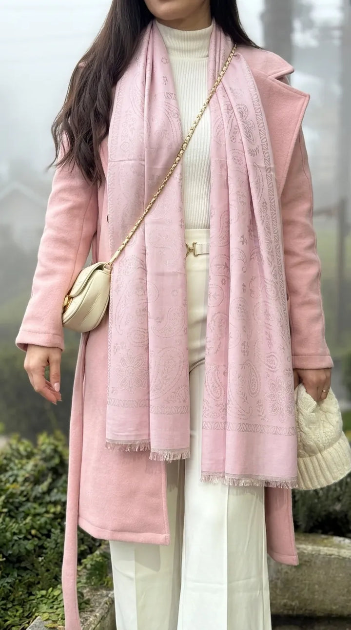 Tea Pink Winter Acrylic Stole PW6144B1