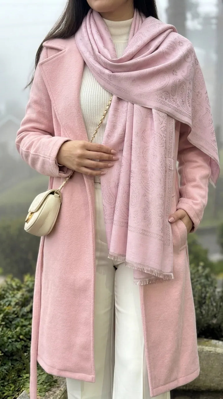 Tea Pink Winter Acrylic Stole PW6144B1