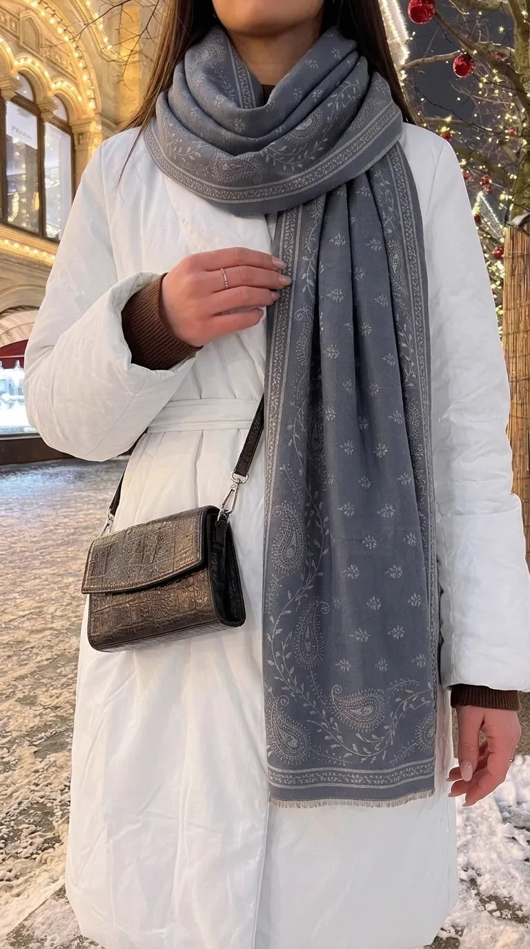 Grey Winter Acrylic Stole PW614507