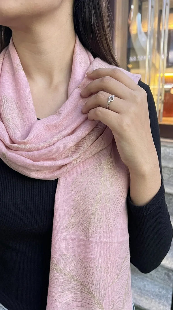 Tea Pink Winter Acrylic Stole PW6146B1