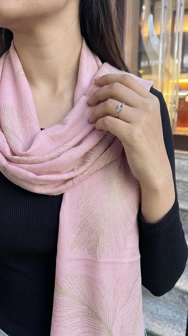 Tea Pink Winter Acrylic Stole PW6146B1