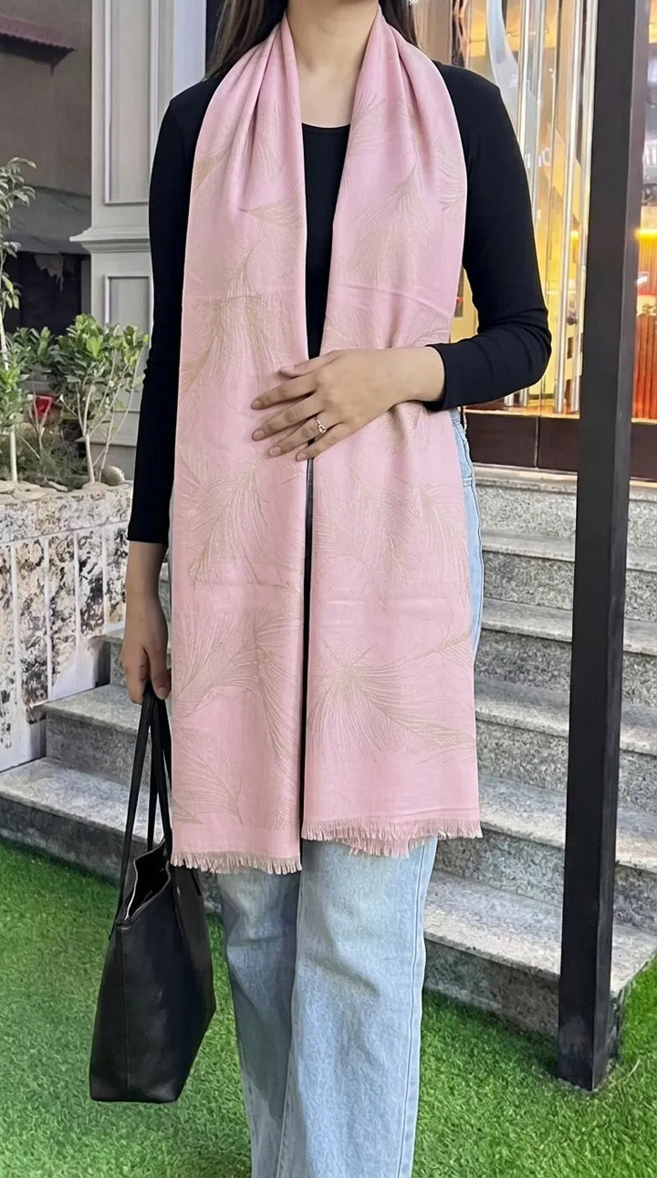 Tea Pink Winter Acrylic Stole PW6146B1