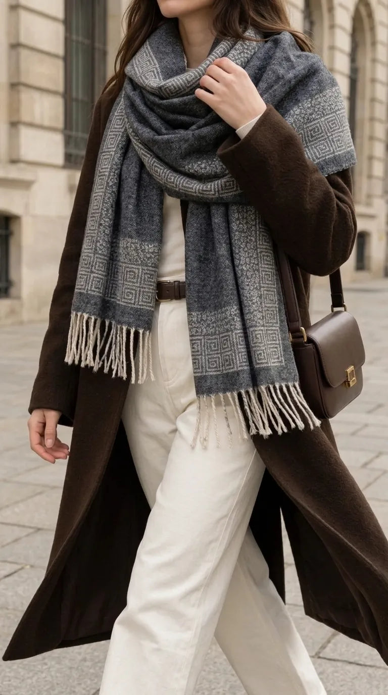 Black Winter Acrylic Stole PW614701