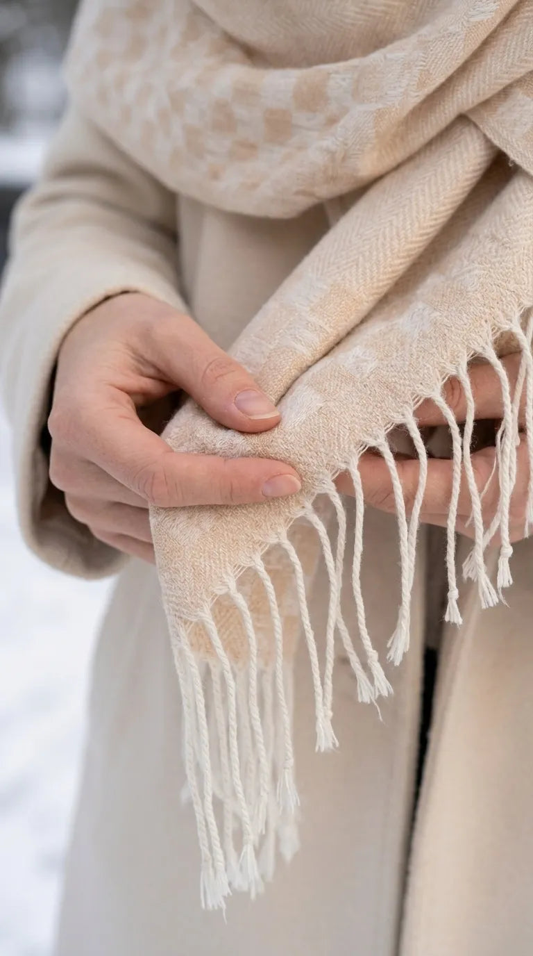 Beige Winter Acrylic Stole PW614862