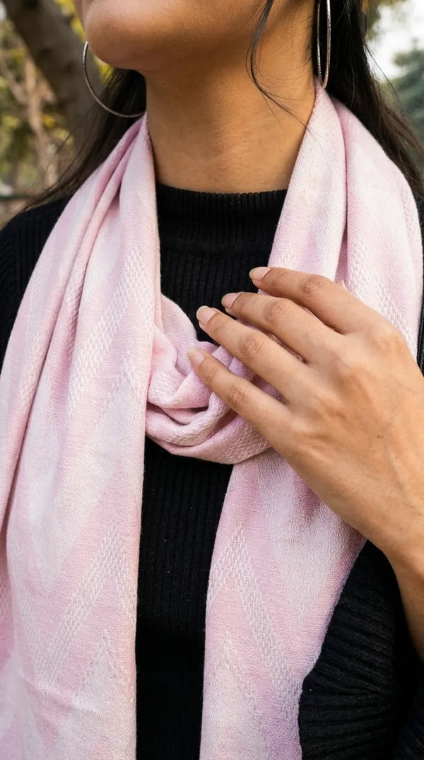 Tea Pink Winter Acrylic Stole PW6152B1