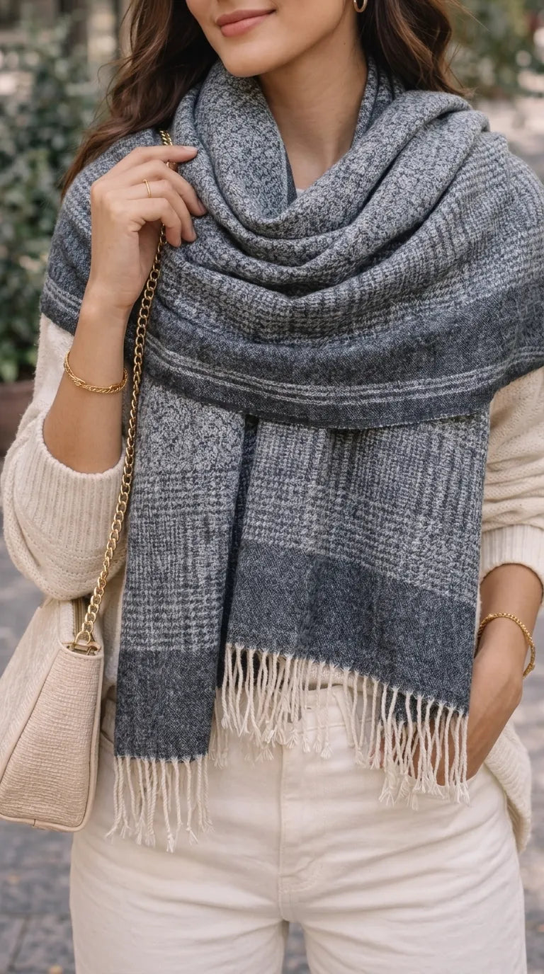 Black Winter Acrylic Stole PW615301