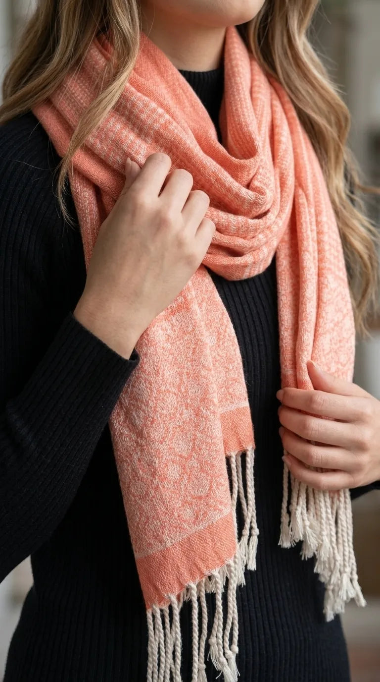 Orange Winter Acrylic Stole PW615325