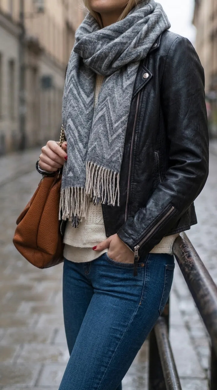 Black Winter Acrylic Stole PW615401