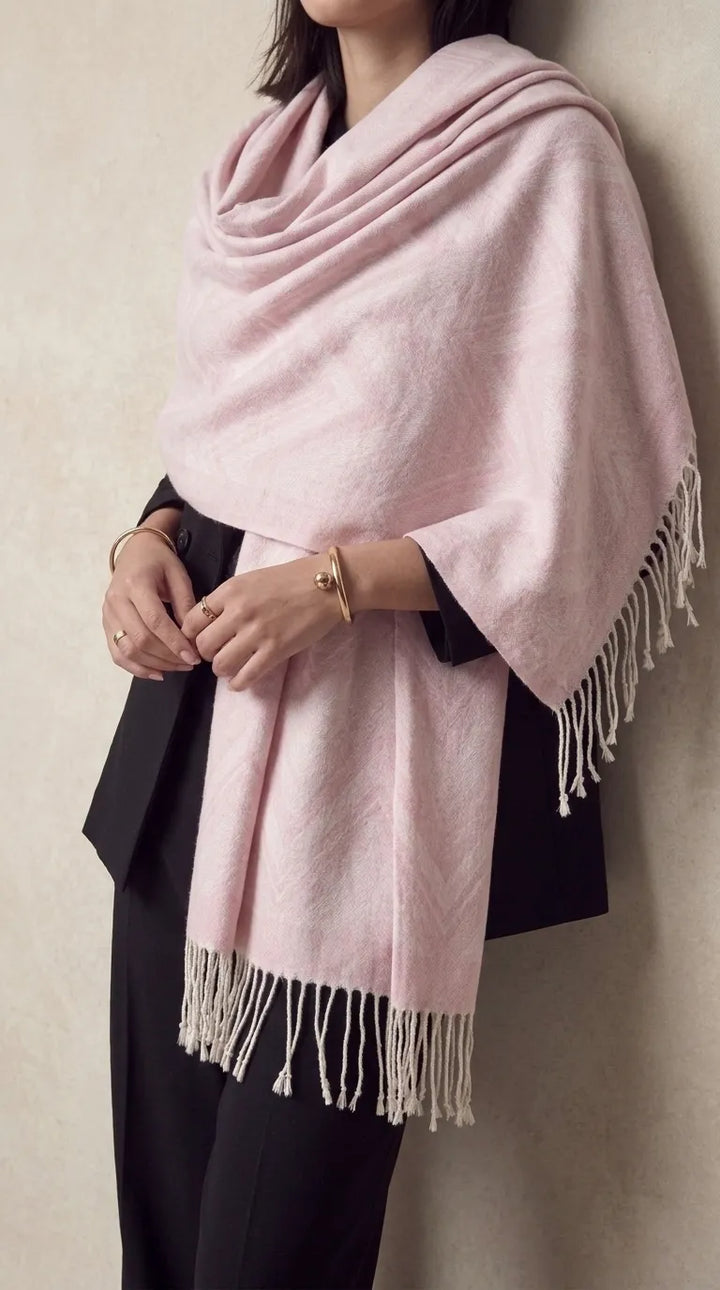Tea Pink Winter Acrylic Stole PW6154B1