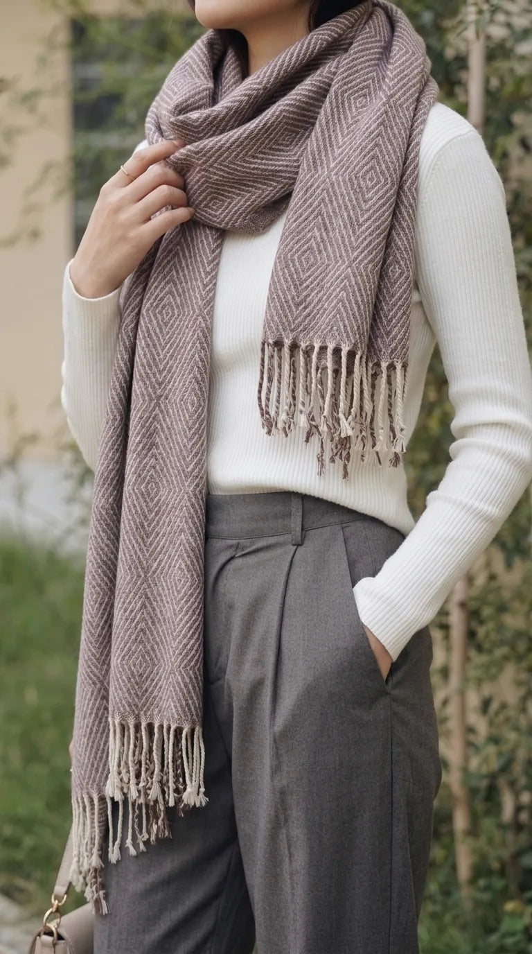 Brown Winter Acrylic Stole PW615802